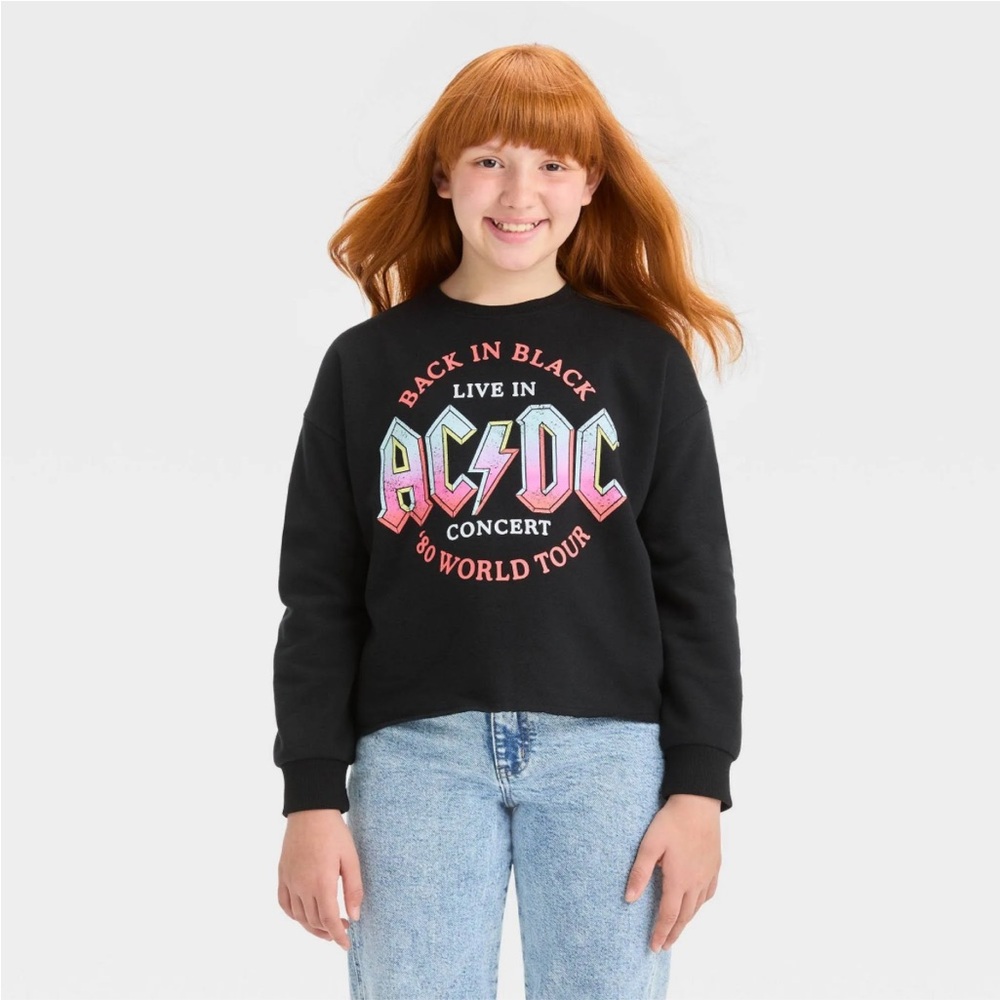 AC/DC Back in Black Girls' Longsleeve Sweatshirt